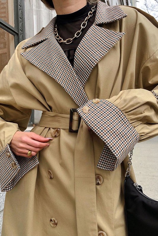 Vintage-Trenchcoat mit zweireihigem Panel