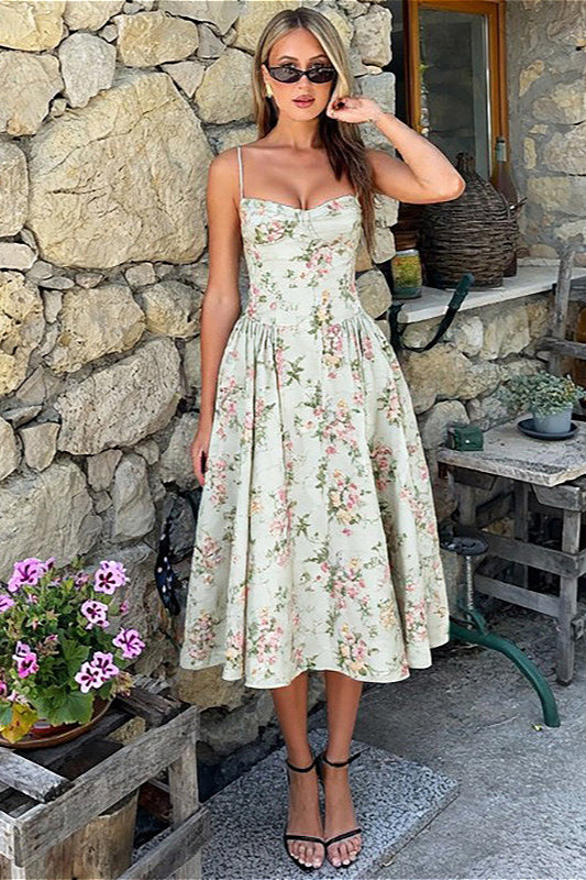 Cami Waist Slim Sexy Versatile Floral Dress