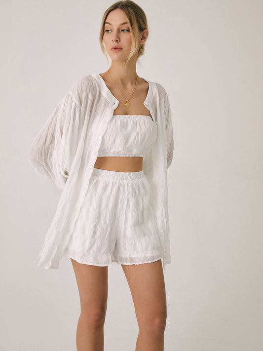 Breathable Three Graceful Piece Shorts Set Short Sets
