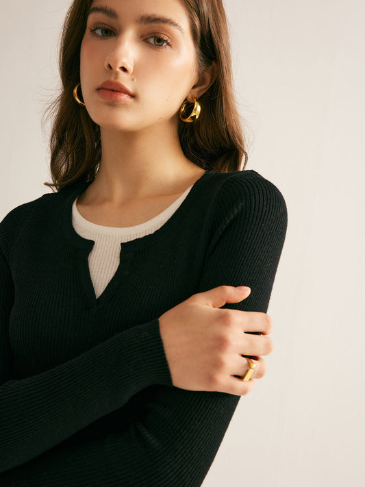 2 in 1 Slim Knit Top Knit Tops