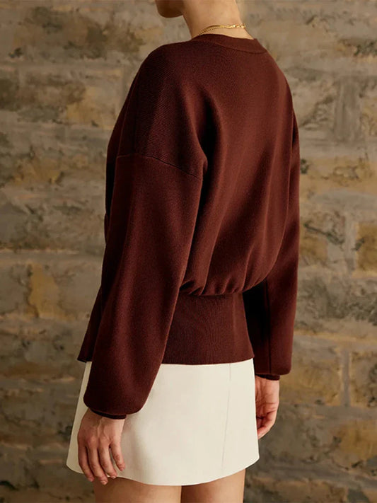 Loose Hollow Out V-Neck Knit Cardigan