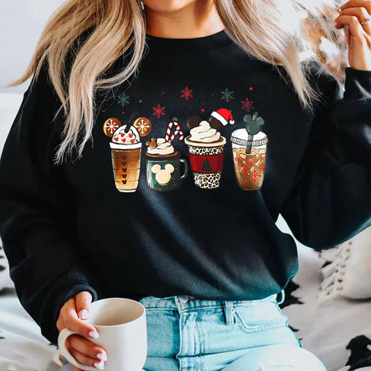 Charming Gingerbread Coffee Magic Kingdom Christmas Hoodie Black / S Hoodies-L