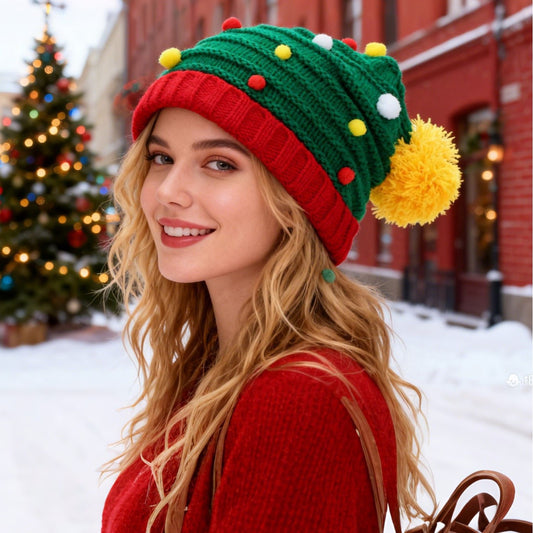 Multicolor Bobble Knit Hat