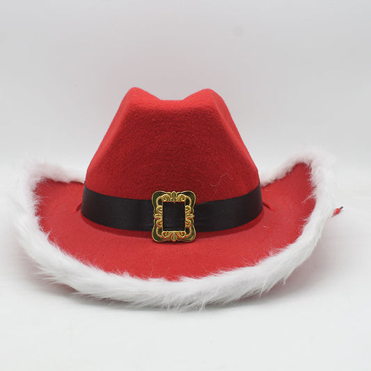 Red Faux Fur Cowboy Hat