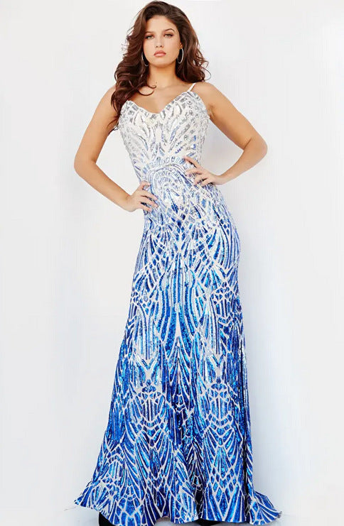 Sexy Partykleid mit Pailletten und Rückenausschnitt