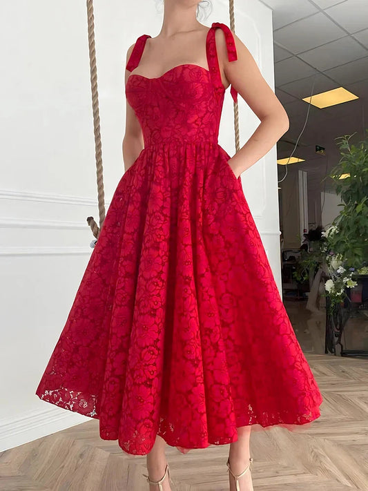 Casual Red Long Vacation Beach Sundress Christmas Party Dress / S Dresses-L