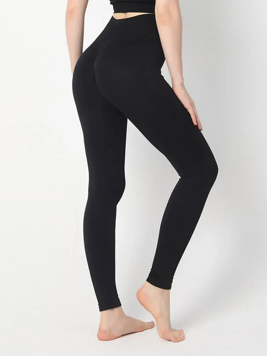 High Waist Seamless Push Up Butt Lifting Workout Legging Black / S