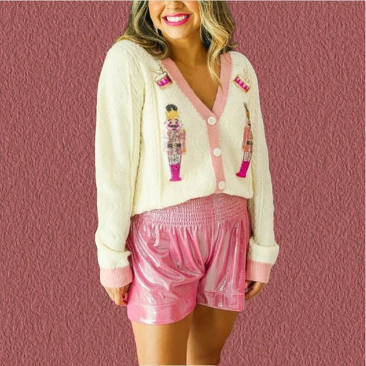 Y2K Sequins V-Neck Single Breasted Cardigan Cardigan-241208