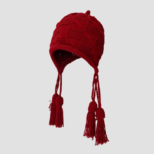 Faux Fur Pom Pom Knit Hat