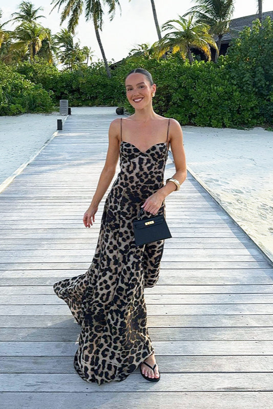 Sexy Slip-Kleid mit Leopardenmuster, Partykleid