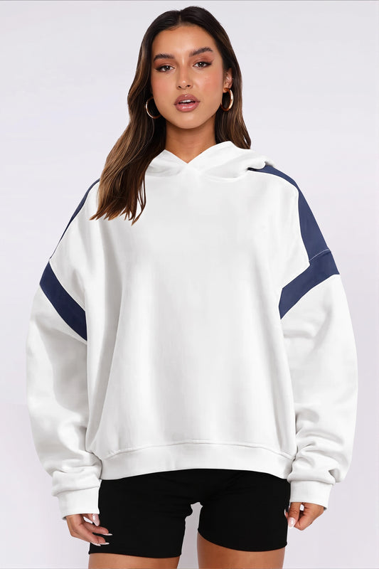 Color Block Oversized Pullover Hoodie