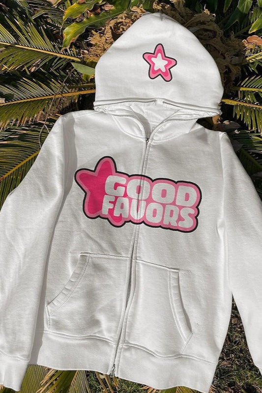 Star Letter Zip Hoodie