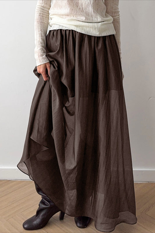 Tiered Sheer Maxi Skirt