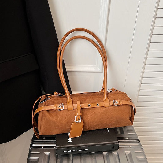 Stylish Long Lock Solid Color Elegant Shape Underarm Bag