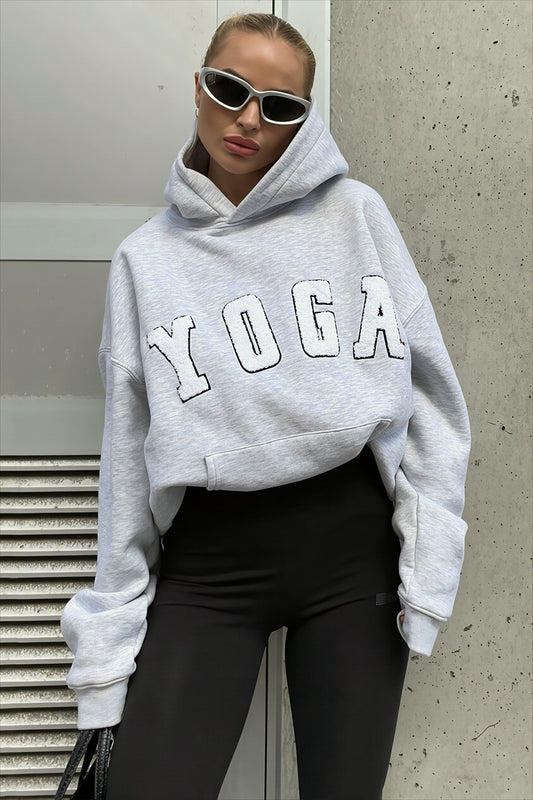 Letter Graphic Oversized Pullover Hoodie