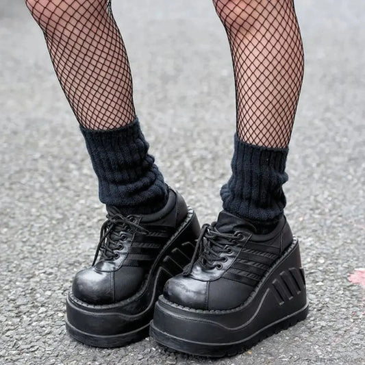 Antique Gothic Lace-Up Elevated Sneaker black style1 / CN35 (foot22cm)