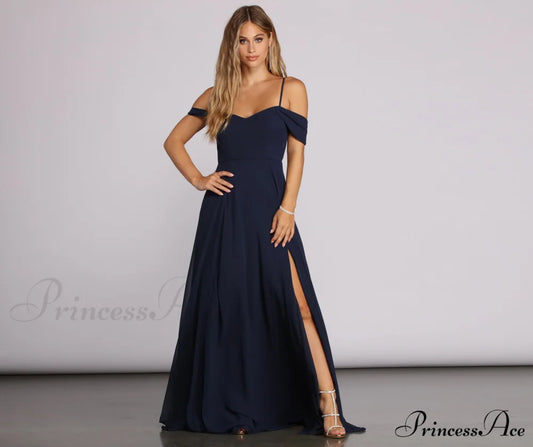 Arianne Lattice Back Chiffon Gown - Lady Occasions