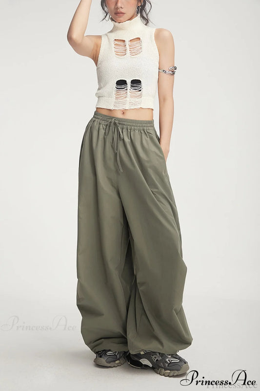 Athletic Stretchy Waist Relaxed Cargo Pants