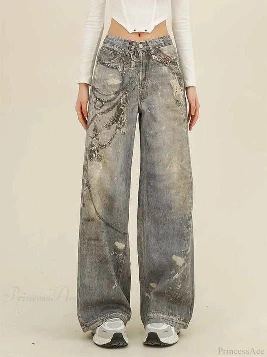 Azure Gothic Baggy Oversize Harajuku Pant Blue / S