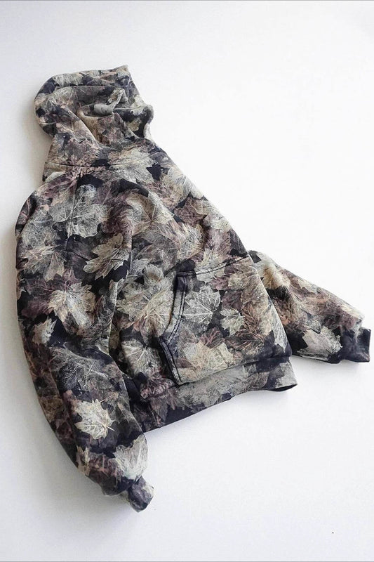 Leaf Print Pullover Hoodie