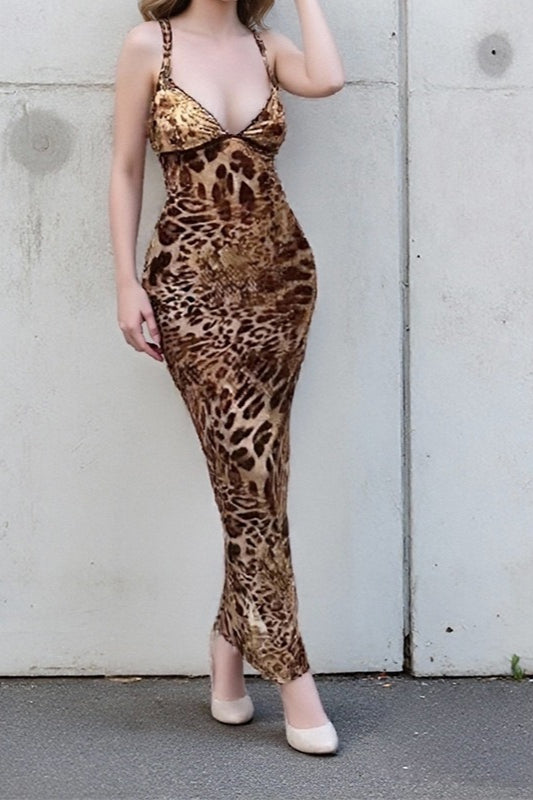 Cami-Maxikleid mit Vintage-Blumendruck