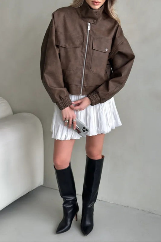 Lightweight PU Open Coat