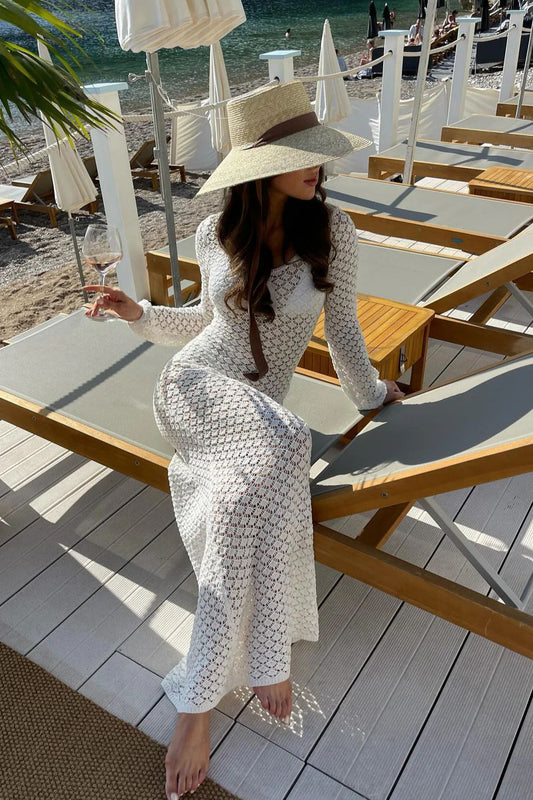 Häkel-Überwurf mit langen Ärmeln