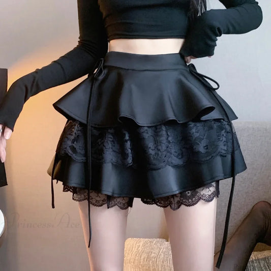 Bandage Lace Lolita Skirt Black / S
