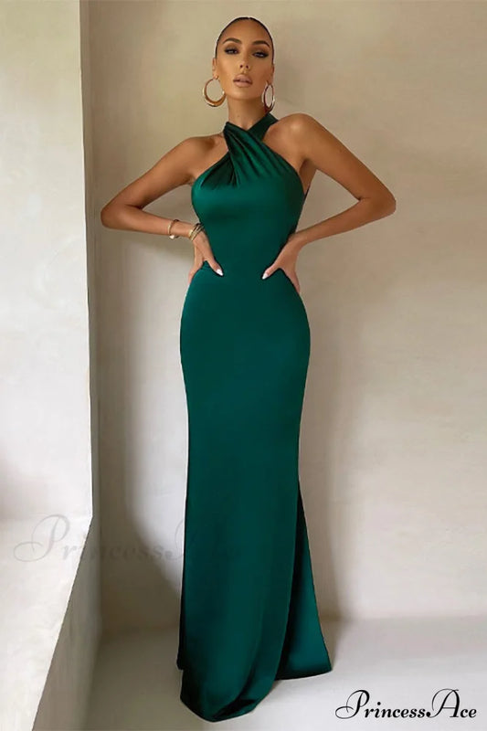 Bianca Cross Over Halter Neck Dress | Dress In Beauty