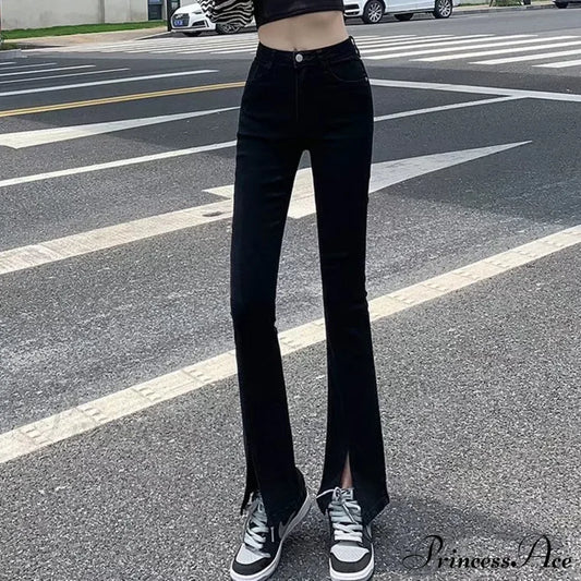 Blue Vintage Quality Fashion Straight Women Pant Woman High Waist Denim Pants Wide Leg Clothing Jean