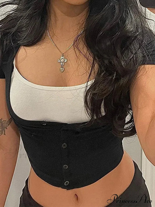 Button Front Long Trendy Sleeve Midi Dress Black / S Short Sleeves