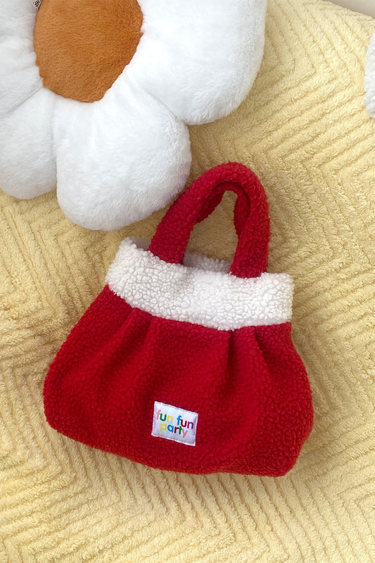 Cute Fuzzy Lamb Wool Handheld Bento New Year Gift Bag