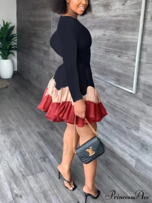 Color Block Reversible Trendy Knitted Boot Cuffs Dresses