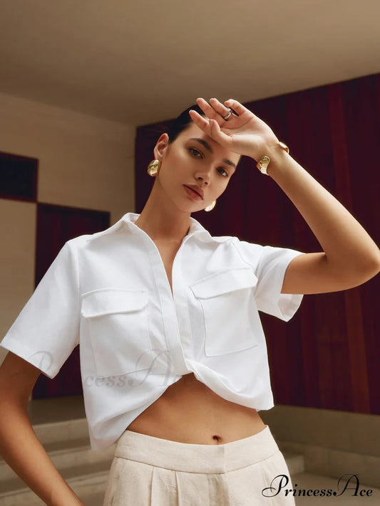 Cotton & Graceful Linen Cropped Shirt Shirts