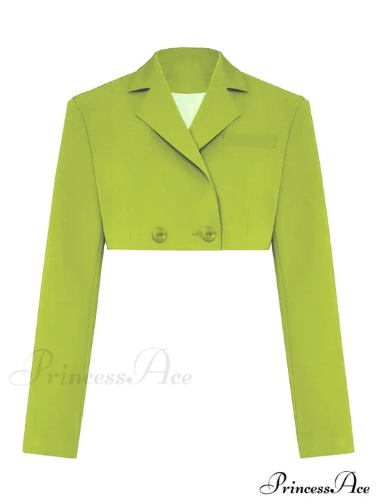Cropped Blazer And Pleated Mini Skirt Set Free From Label