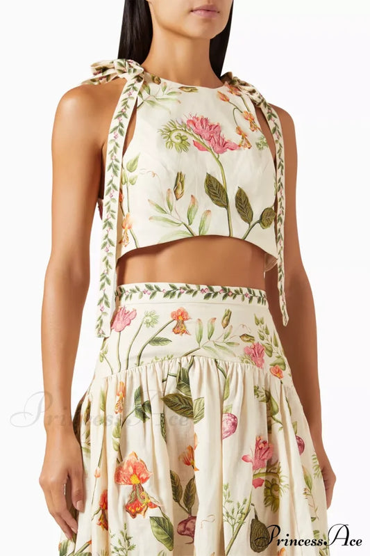 Ensemble jupe longue gracieuse et haut en lin Curua Cultivo