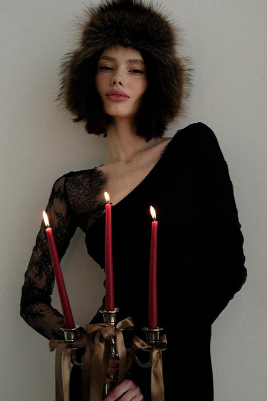 Asym Lace Gothic Dress