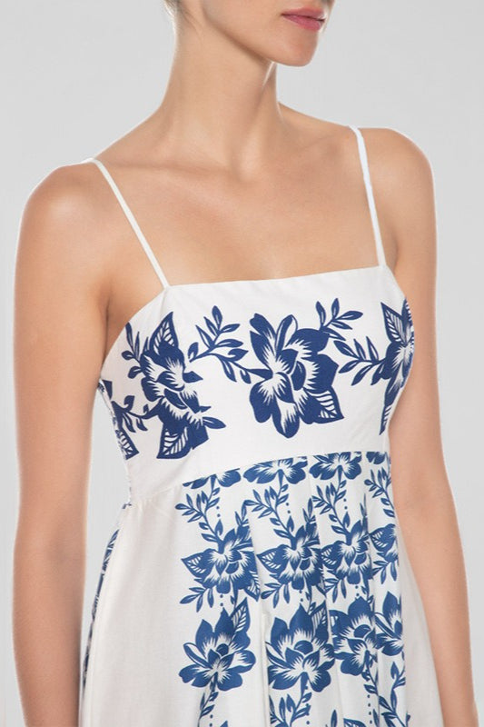 Schickes Maxikleid mit Blumenmuster und hoher Taille