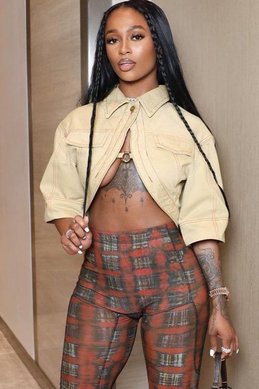 Casual Short Sleeve Collar Jacket