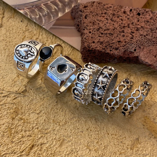 Dark Skull Blossom Seraphim Butterfly Band silver2