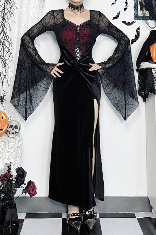 Halloween Flare Sleeve Gothic Dress
