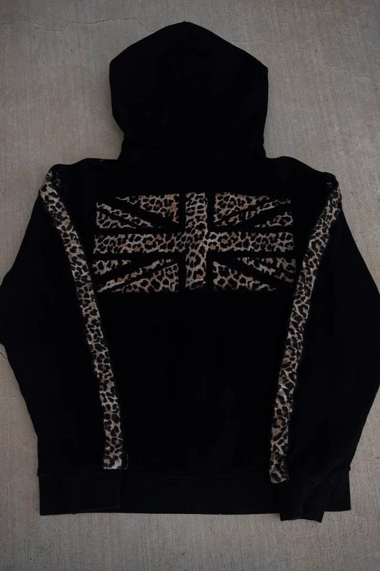 Leopard Print Y2K Street Zip-Up Hoodie
