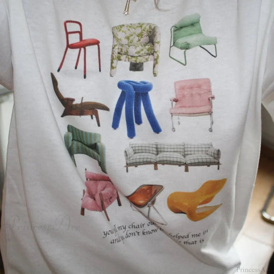 Design Chairs Printed Vintage T-shirt t-shirt-250223