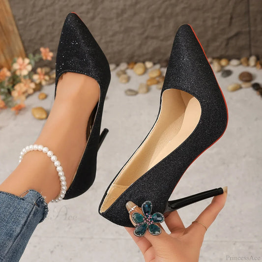 Designer Pointed Toe Red Bottom Sexy Party Pumps Women High Heels Plus Size Zapatos De Mujer Heel