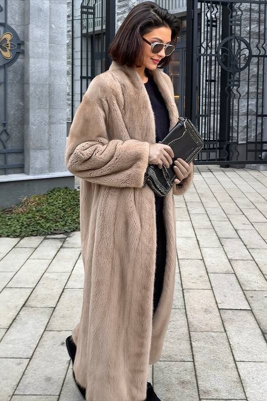 Plush Faux Mink Extra Long Coat