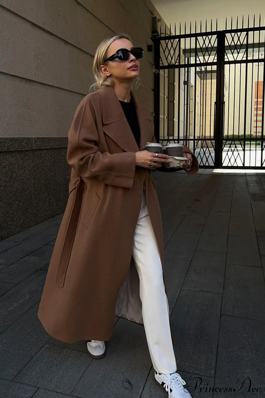 Double Faced Wool Raglan Sleeve Loose Overcoat