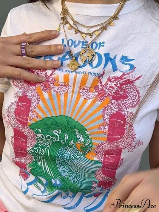 Dragon Print Backless Trendy Bodycon Crop Top