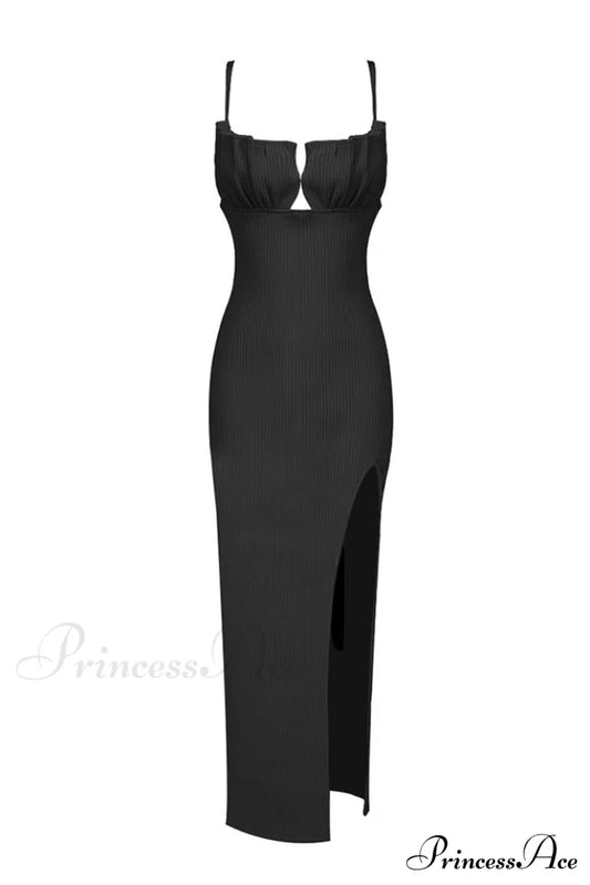 Draped Bustier Ribbed Midi Dress | Dress In Beauty