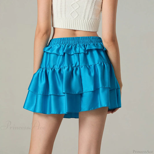 Drawstring Layered Ruffles Skirt skirts-250223