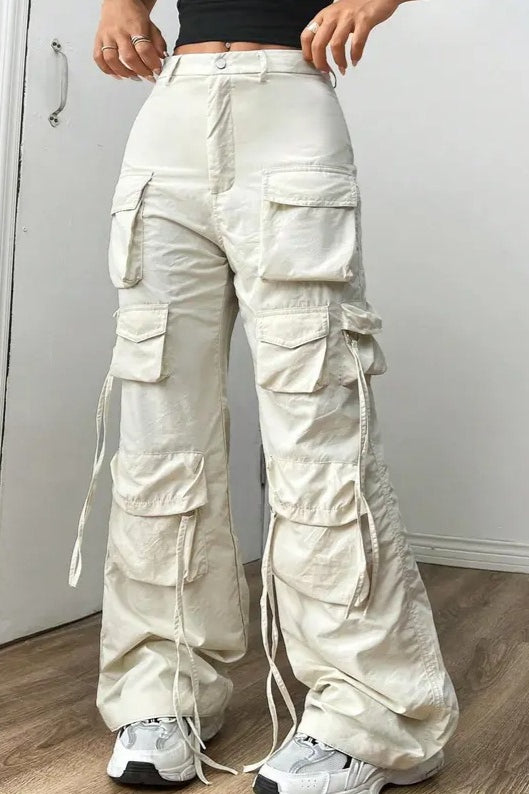 Y2K Black Wide Leg Cargo Pant